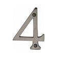 This is an image of a Heritage Brass - Numeral 4 Face Fix 76mm (3") Matt Bronze Finish, c1560-4-mb that is available to order from Trade Door Handles in Kendal.