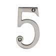 This is an image of a Heritage Brass - Numeral 5 Face Fix 76mm (3") Satin Nickel Finish, c1560-5-sn that is available to order from Trade Door Handles in Kendal.