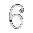 This is an image of a Heritage Brass - Numeral 6 Face Fix 76mm (3") Polished Chrome Finish, c1560-6-pc that is available to order from Trade Door Handles in Kendal.