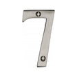 This is an image of a Heritage Brass - Numeral 7 Face Fix 76mm (3") Satin Nickel Finish, c1560-7-sn that is available to order from Trade Door Handles in Kendal.