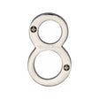 This is an image of a Heritage Brass - Numeral 8 Face Fix 76mm (3") Polished Nickel Finish, c1560-8-pnf that is available to order from Trade Door Handles in Kendal.