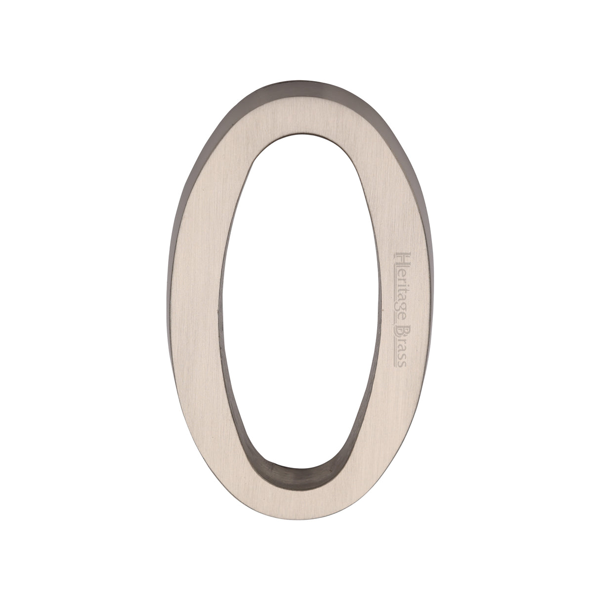 This is an image of a Heritage Brass - Numeral 0 Concealed Fix 76mm (3") Satin Nickel finish, c1564-0-sn that is available to order from Trade Door Handles in Kendal.