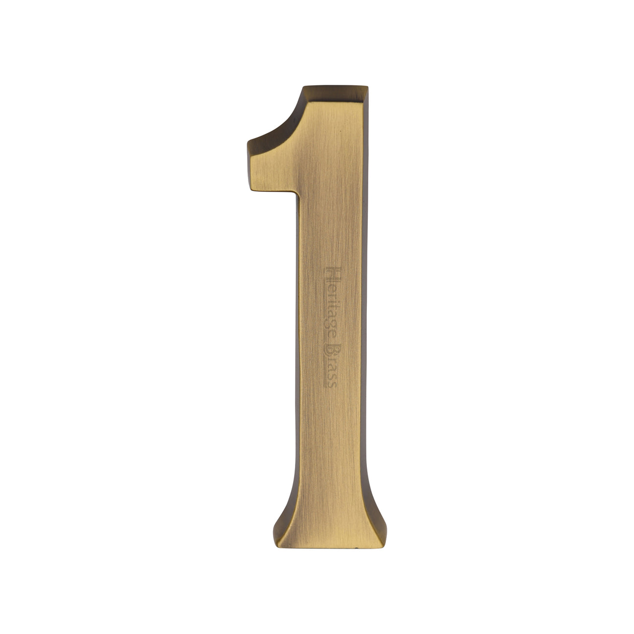 High quality image of Heritage Brass - Numeral 1 Concealed Fix 76mm (3") Antique Brass finish | Sku. c1564-1-at | available to order from Trade Door Handles in Kendal.