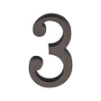 This is an image of a Heritage Brass - Numeral 3 Concealed Fix 76mm (3") Matt Bronze finish, c1564-3-mb that is available to order from Trade Door Handles in Kendal.