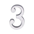 This is an image of a Heritage Brass - Numeral 3 Concealed Fix 76mm (3") Polished Chrome finish, c1564-3-pc that is available to order from Trade Door Handles in Kendal.