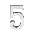 This is an image of a Heritage Brass - Numeral 5 Concealed Fix 76mm (3") Polished Chrome finish, c1564-5-pc that is available to order from Trade Door Handles in Kendal.