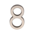 This is an image of a Heritage Brass - Numeral 8 Concealed Fix 76mm (3") Satin Nickel finish, c1564-8-sn that is available to order from Trade Door Handles in Kendal.