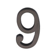 This is an image of a Heritage Brass - Numeral 9 Concealed Fix 76mm (3) Matt Bronze finish, c1564-9-mb that is available to order from Trade Door Handles in Kendal.