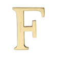 This is an image of a Heritage Brass - Alphabet F Pin Fix 51mm (2") Satin Brass Finish, c1565-2-f-sb that is available to order from Trade Door Handles in Kendal.