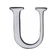 This is an image of a Heritage Brass - Alphabet U Pin Fix 51mm (2") Polished Chrome Finish, c1565-2-u-pc that is available to order from Trade Door Handles in Kendal.