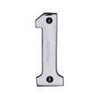 This is an image of a Heritage Brass - Numeral 1 Face Fix 76mm (3") Polished Chrome Finish, c1566-1-pc that is available to order from Trade Door Handles in Kendal.