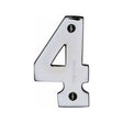 This is an image of a Heritage Brass - Numeral 4 Face Fix 76mm (3") Polished Chrome Finish, c1566-4-pc that is available to order from Trade Door Handles in Kendal.