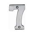 This is an image of a Heritage Brass - Numeral 7 Face Fix 76mm (3") Satin Chrome Finish, c1566-7-sc that is available to order from Trade Door Handles in Kendal.