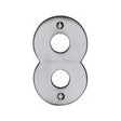 This is an image of a Heritage Brass - Numeral 8 Face Fix 76mm (3") Satin Chrome Finish, c1566-8-sc that is available to order from Trade Door Handles in Kendal.