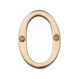 This is an image of a Heritage Brass - Numeral 0 Face Fix 51mm (2") Polished Brass Finish, c1567-0-pb that is available to order from Trade Door Handles in Kendal.