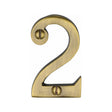 This is an image of a Heritage Brass - Numeral 2 Face Fix 51mm (2") Antique Brass Finish, c1567-2-at that is available to order from Trade Door Handles in Kendal.