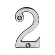 This is an image of a Heritage Brass - Numeral 2 Face Fix 51mm (2") Satin Chrome Finish, c1567-2-sc that is available to order from Trade Door Handles in Kendal.