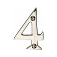 This is an image of a Heritage Brass - Numeral 4 Face Fix 51mm (2") Polished Nickel Finish, c1567-4-pnf that is available to order from Trade Door Handles in Kendal.