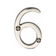 This is an image of a Heritage Brass - Numeral 6 Face Fix 51mm (2") Polished Nickel Finish, c1567-6-pnf that is available to order from Trade Door Handles in Kendal.