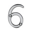 This is an image of a Heritage Brass - Numeral 6 Face Fix 51mm (2") Satin Chrome Finish, c1567-6-sc that is available to order from Trade Door Handles in Kendal.