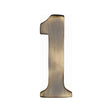 This is an image of a Heritage Brass - Numeral 1 Self Adhesive 51mm (2") Antique Brass Finish, c1568-1-at that is available to order from Trade Door Handles in Kendal.