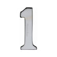 This is an image of a Heritage Brass - Numeral 1 Self Adhesive 51mm (2") Polished Chrome Finish, c1568-1-pc that is available to order from Trade Door Handles in Kendal.