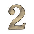 This is an image of a Heritage Brass - Numeral 2 Self Adhesive 51mm (2") Antique Brass Finish, c1568-2-at that is available to order from Trade Door Handles in Kendal.