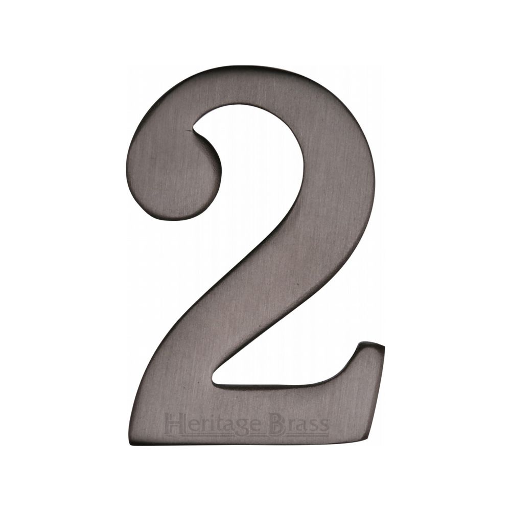 This is an image of a Heritage Brass - Numeral 2 Self Adhesive 51mm (2") Matt Bronze Finish, c1568-2-mb that is available to order from Trade Door Handles in Kendal.