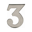 This is an image of a Heritage Brass - Numeral 3 Self Adhesive 51mm (2") Satin Nickel Finish, c1568-3-sn that is available to order from Trade Door Handles in Kendal.