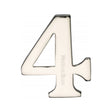 This is an image of a Heritage Brass - Numeral 4 Self Adhesive 51mm (2") Polished Nickel Finish, c1568-4-pnf that is available to order from Trade Door Handles in Kendal.