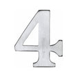 This is an image of a Heritage Brass - Numeral 4 Self Adhesive 51mm (2") Satin Chrome Finish, c1568-4-sc that is available to order from Trade Door Handles in Kendal.