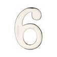 This is an image of a Heritage Brass - Numeral 6 Self Adhesive 51mm (2") Polished Nickel Finish, c1568-6-pnf that is available to order from Trade Door Handles in Kendal.