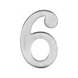 This is an image of a Heritage Brass - Numeral 6 Self Adhesive 51mm (2") Satin Chrome Finish, c1568-6-sc that is available to order from Trade Door Handles in Kendal.