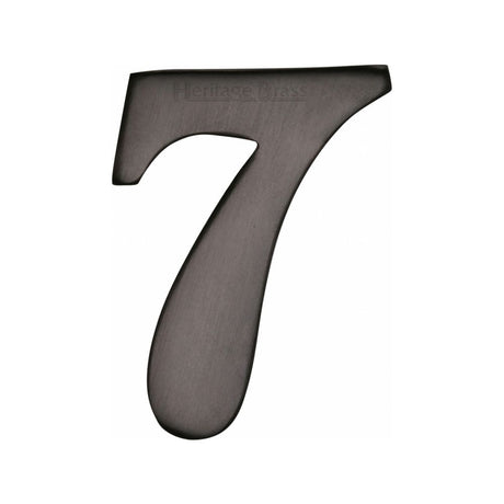 This is an image of a Heritage Brass - Numeral 7 Self Adhesive 51mm (2") Matt Bronze Finish, c1568-7-mb that is available to order from Trade Door Handles in Kendal.