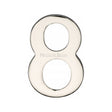 This is an image of a Heritage Brass - Numeral 8 Self Adhesive 51mm (2") Polished Nickel Finish, c1568-8-pnf that is available to order from Trade Door Handles in Kendal.