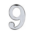 This is an image of a Heritage Brass - Numeral 9 Self Adhesive 51mm (2") Polished Chrome Finish, c1568-9-pc that is available to order from Trade Door Handles in Kendal.