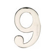 This is an image of a Heritage Brass - Numeral 9 Self Adhesive 51mm (2") Polished Nickel Finish, c1568-9-pnf that is available to order from Trade Door Handles in Kendal.