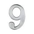 This is an image of a Heritage Brass - Numeral 9 Self Adhesive 51mm (2") Satin Chrome Finish, c1568-9-sc that is available to order from Trade Door Handles in Kendal.