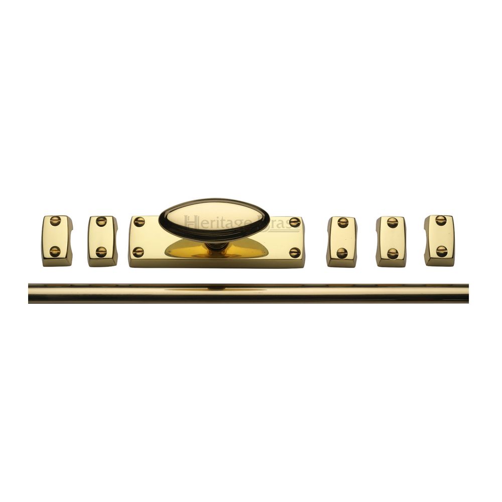 This is an image of a Heritage Brass - Espagnolette Bolt Polished Brass Finish, c1688-pb that is available to order from Trade Door Handles in Kendal.