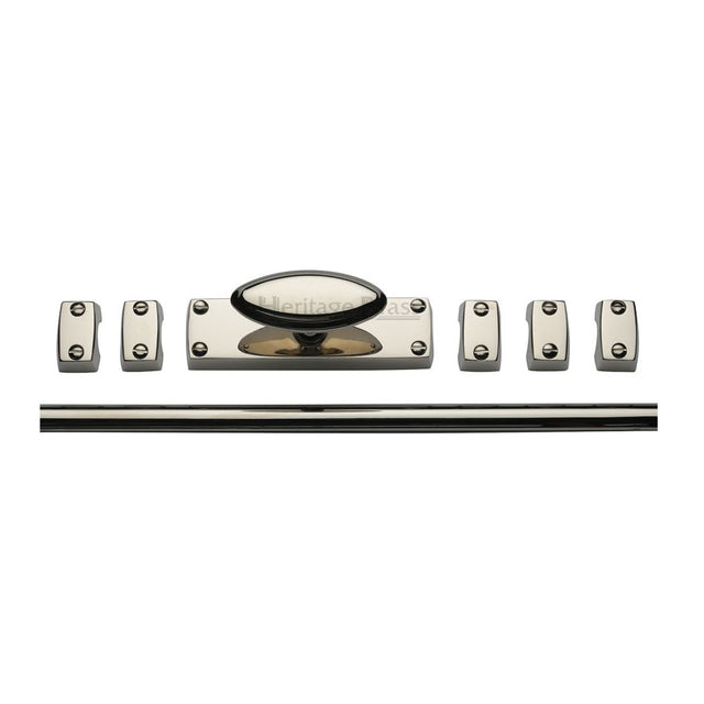 This is an image of a Heritage Brass - Espagnolette Bolt Polished Nickel Finish, c1688-pnf that is available to order from Trade Door Handles in Kendal.