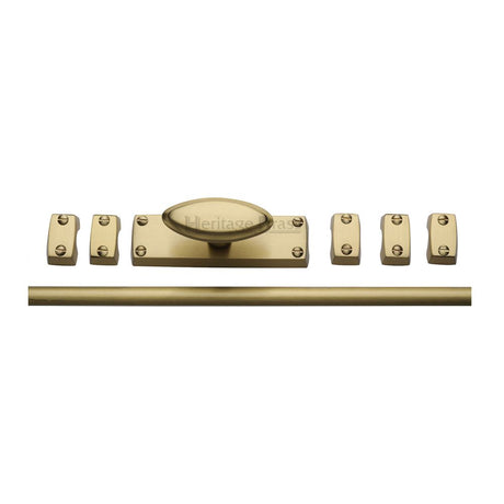 This is an image of a Heritage Brass - Espagnolette Bolt Satin Brass Finish, c1688-sb that is available to order from Trade Door Handles in Kendal.