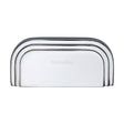This is a image of a Heritage Brass - Drawer Cup Pull Bauhaus Design 76mm CTC Pol. Chrome Finish that is available to order from Trade Door Handles in Kendal