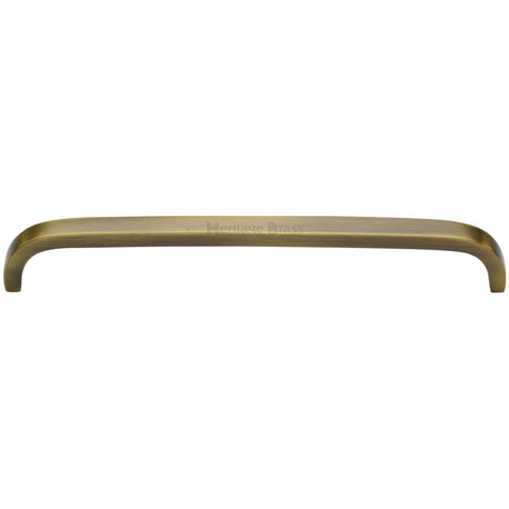 This is an image of a Heritage Brass - Cabinet Pull D Shaped 203mm CTC Antique Brass Finish, c1800-203-at that is available to order from Trade Door Handles in Kendal.