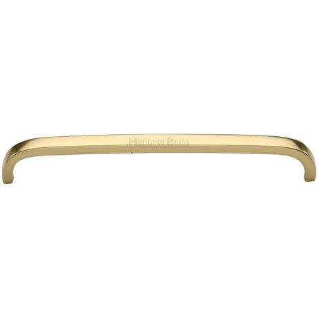 This is an image of a Heritage Brass - Cabinet Pull D Shaped 203mm CTC Polished Brass Finish, c1800-203-pb that is available to order from Trade Door Handles in Kendal.