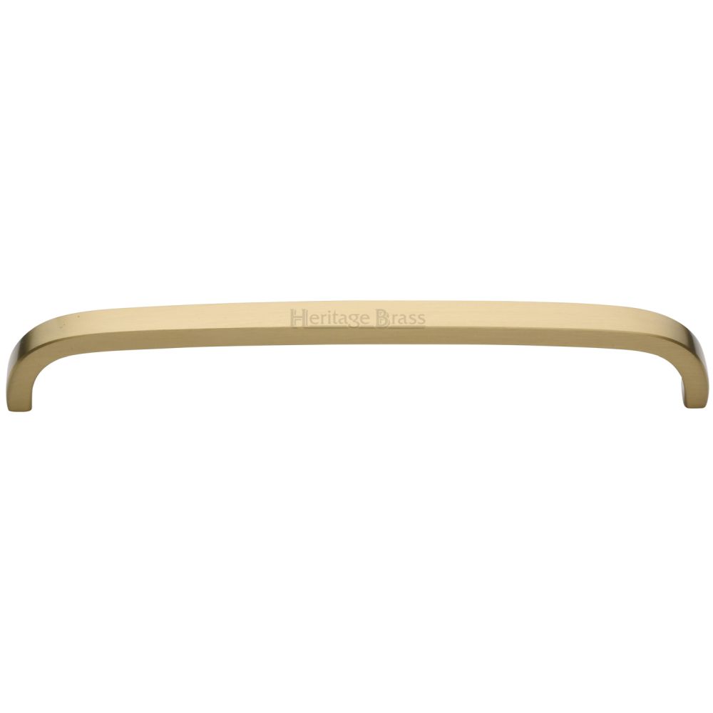 This is an image of a Heritage Brass - Cabinet Pull D Shaped 203mm CTC Satin Brass Finish, c1800-203-sb that is available to order from Trade Door Handles in Kendal.