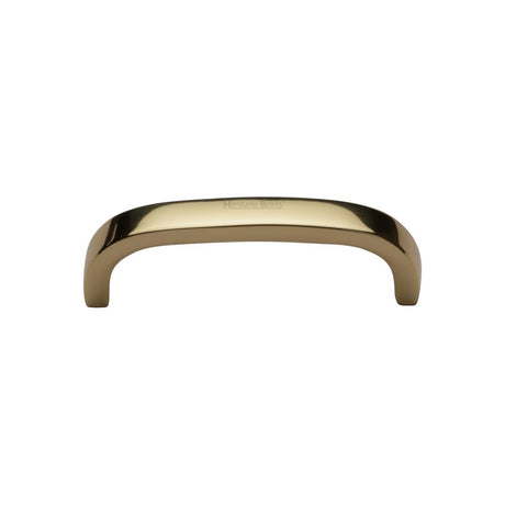 This is an image of a Heritage Brass - Cabinet Pull D Shaped 89mm CTC Polished Brass Finish, c1800-89-pb that is available to order from Trade Door Handles in Kendal.