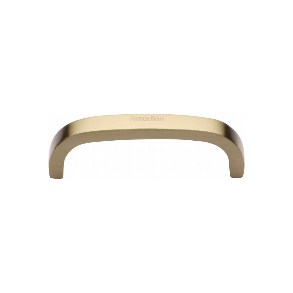 This is an image of a Heritage Brass - Cabinet Pull D Shaped 89mm CTC Satin Brass Finish, c1800-89-sb that is available to order from Trade Door Handles in Kendal.