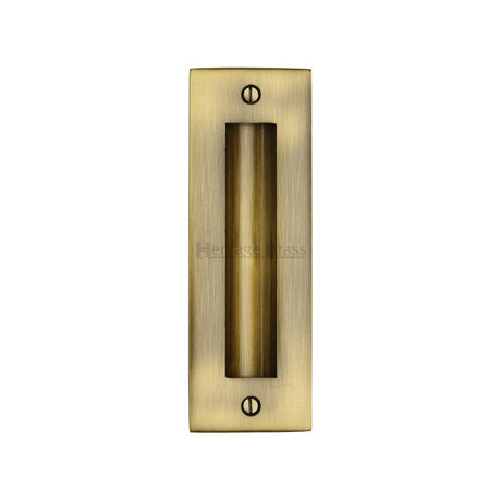 This is an image of a Heritage Brass - Flush Pull Handle 6" Antique Brass Finish, c1820-6-at that is available to order from Trade Door Handles in Kendal.