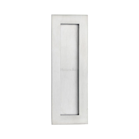 This is an image of a Heritage Brass - Rectangular Flush Pull 175 x 58mm Satin Chrome Finish, c1855-175-sc that is available to order from Trade Door Handles in Kendal.