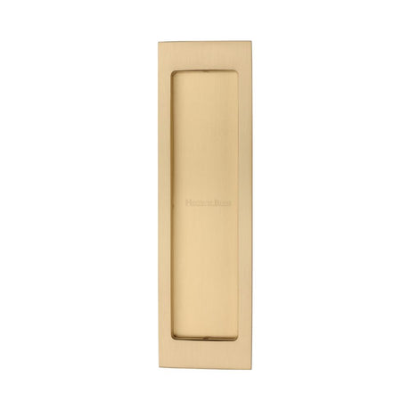 This is an image of a Heritage Brass - Flush Pull 197mm Satin Brass Finish, c1872-sb that is available to order from Trade Door Handles in Kendal.